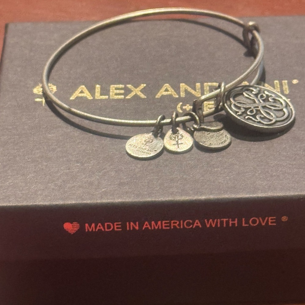 Alex And Ani Silver Bracelet Infused with Energy American Flag